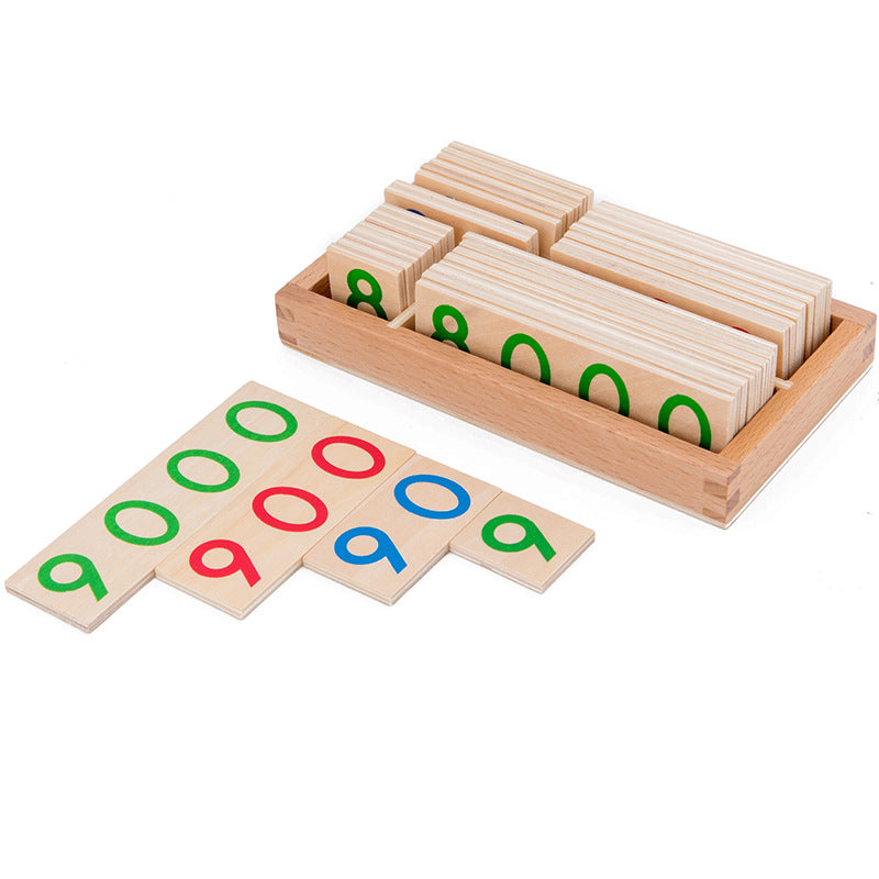 Montessori Wooden Number Cards 1-9999 for Kids