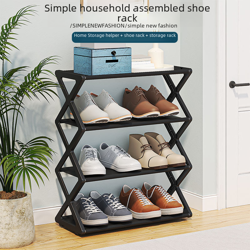 X-Type Multi-Functional Shoe Rack With Two Layers