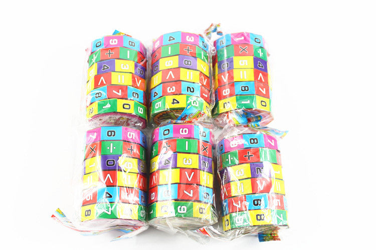 Cylindrical Six-Sided Math Cube for Kids Learning Toy