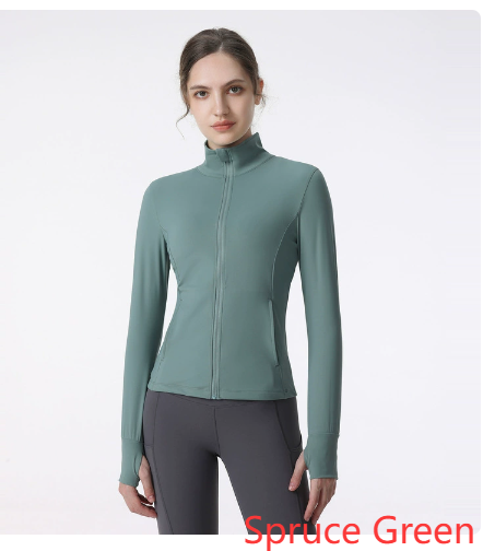 Women's Long Sleeve Zip Sports Jacket for Yoga & Running