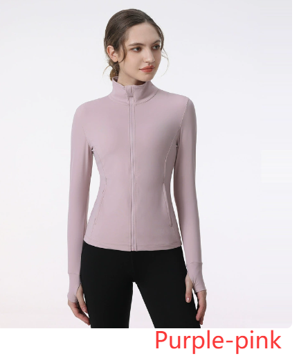Women's Long Sleeve Zip Sports Jacket for Yoga & Running