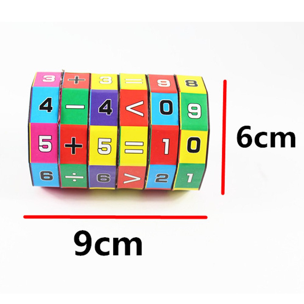 Cylindrical Six-Sided Math Cube for Kids Learning Toy