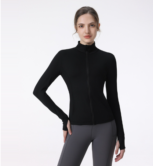 Women's Long Sleeve Zip Sports Jacket for Yoga & Running